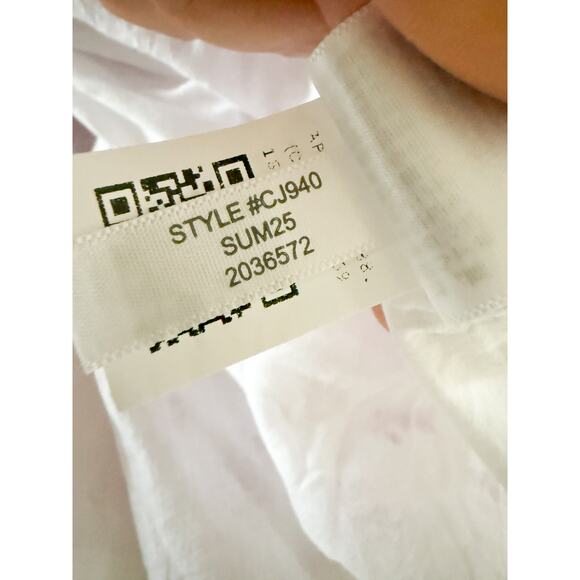 Crewcuts Factory | Girls' Block-Print Smocked Cross-Back Dress White Violet | 16 - Picture 9 of 9